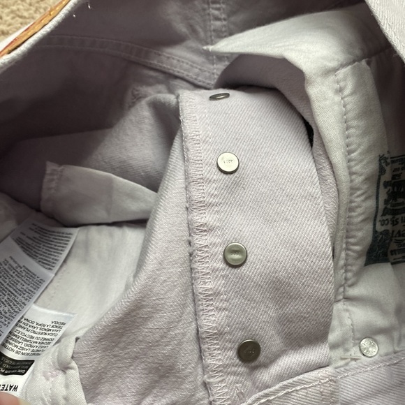 Levi’s 501 Shorts High Rise Cutoffs Denim 100% Cotton Washed Lilac Size 32 - Picture 12 of 15